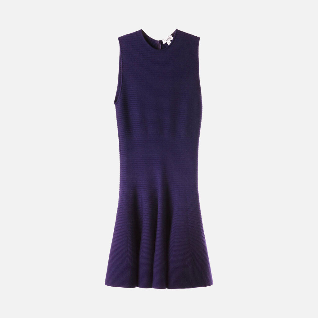 Alaia Purple Wool Ribibed Sleeveless Midi Dress