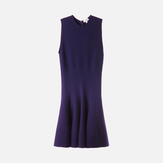 Alaia Purple Wool Ribibed Sleeveless Midi Dress