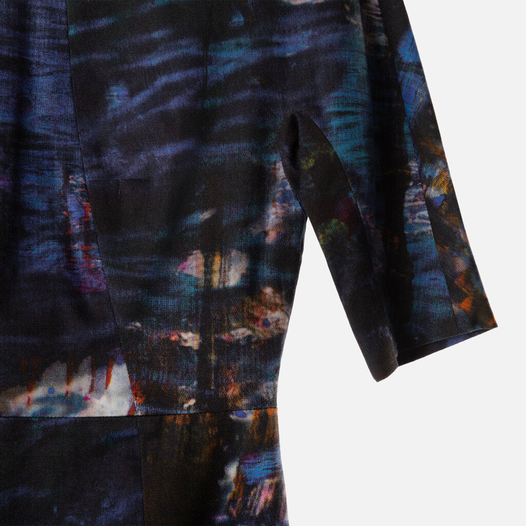 Erdem Blue/Multi SS Midi Dress