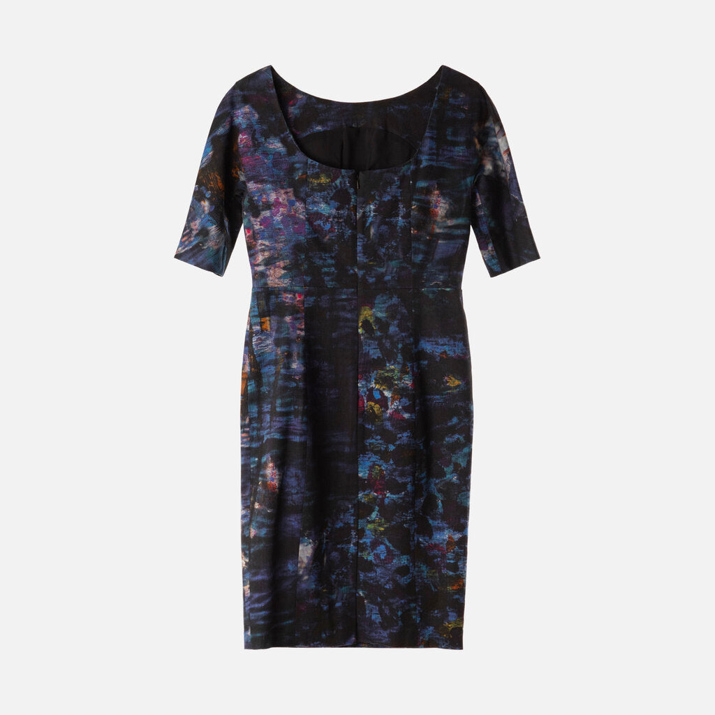 Erdem Blue/Multi SS Midi Dress