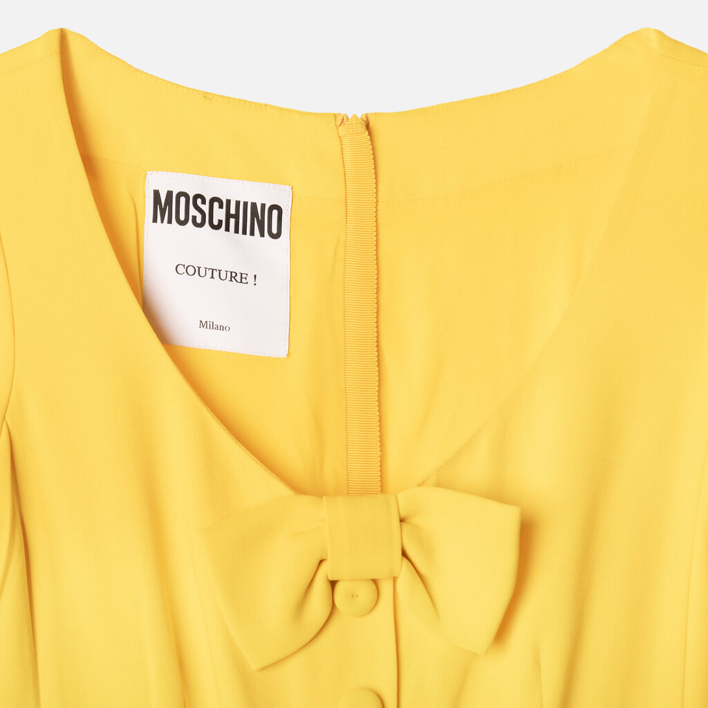 Moschino Yellow Rayon Bow Front Dress