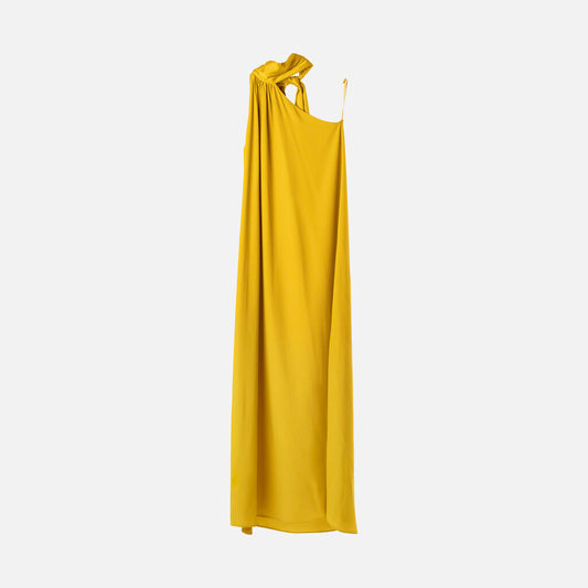 Taller Marmo Chartruese Acetate/Viscose One Shoulder Maxi Dress