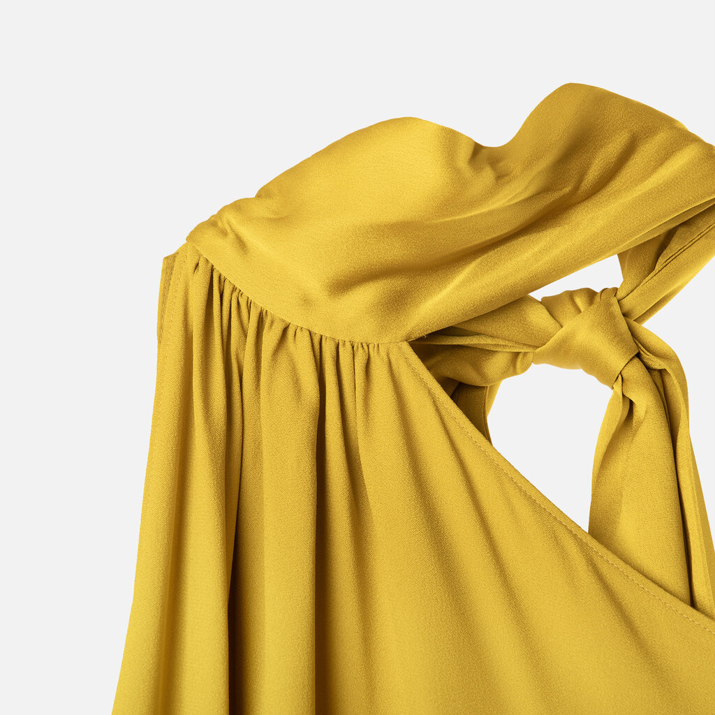 Taller Marmo Chartruese Acetate/Viscose One Shoulder Maxi Dress