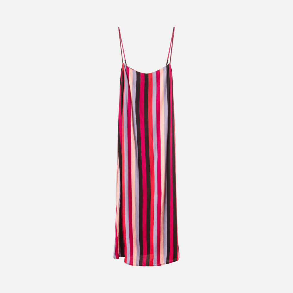 Reformation Multi Color Stripe Viscose Sleeveless Dress