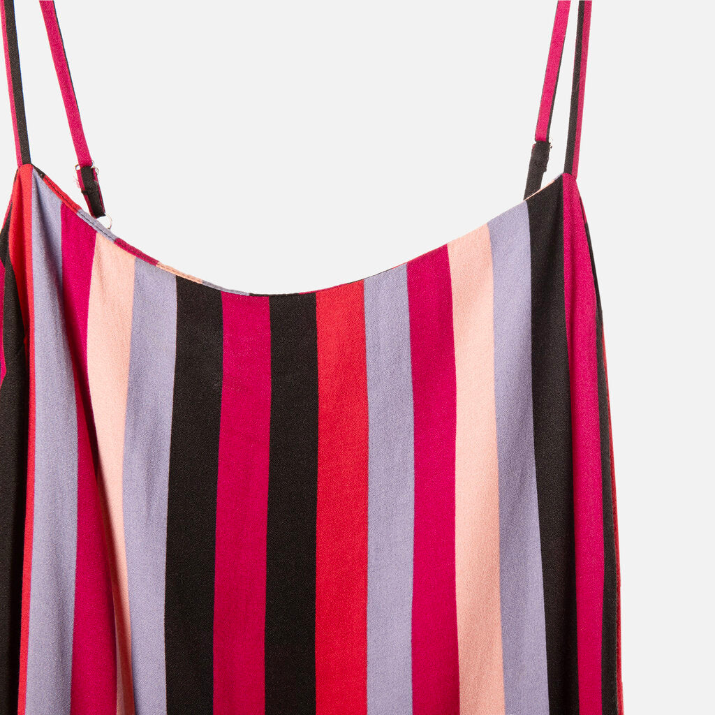 Reformation Multi Color Stripe Viscose Sleeveless Dress
