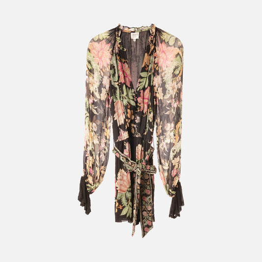 Hermant & Nandita Black Floral Jumpsuit Belted