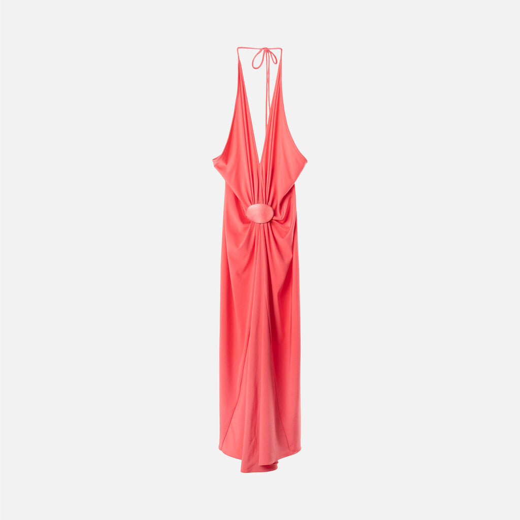 Silvia Tcherassi Pink Poly Halter Dress