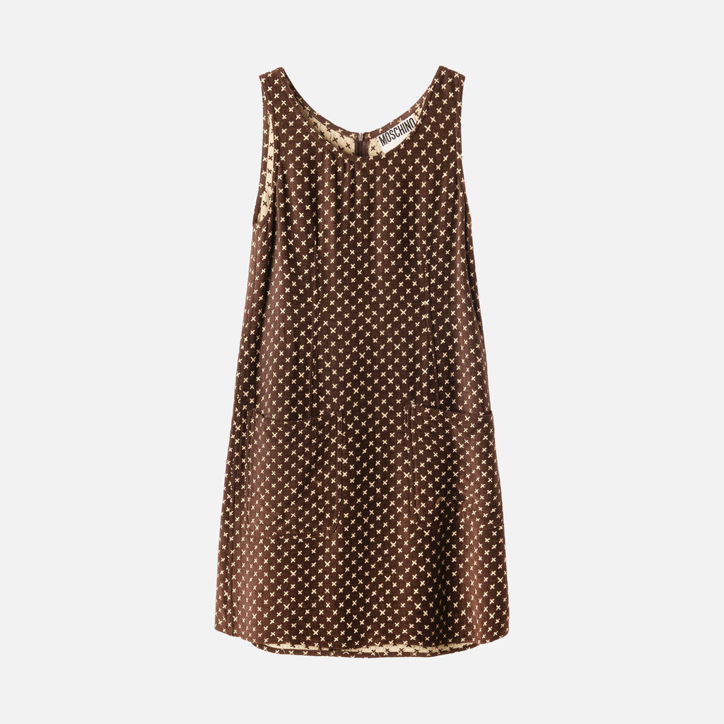 Moschino Brown/Cream Terry Mini Dress