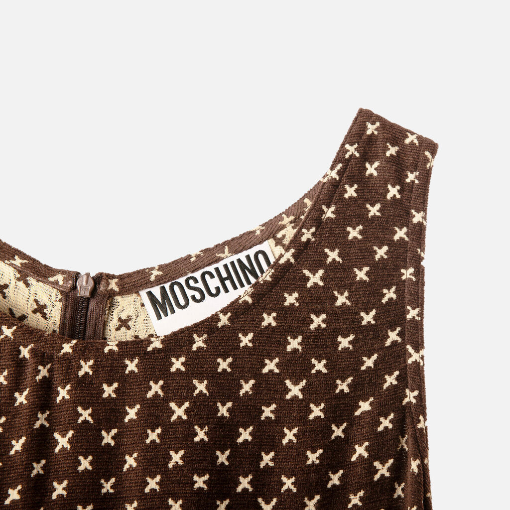 Moschino Brown/Cream Terry Mini Dress