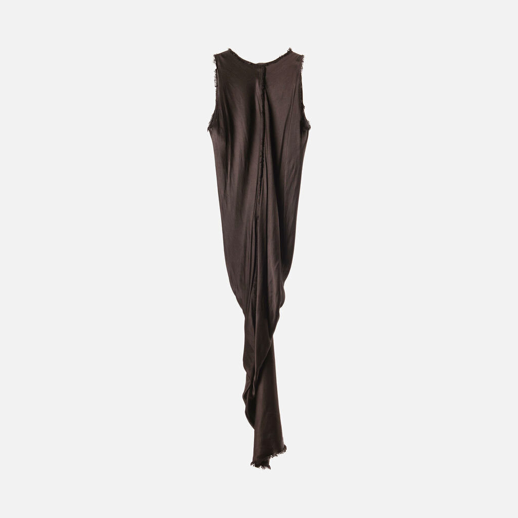 Jaga Black Satin Gathered Sleeveless Midi Dress