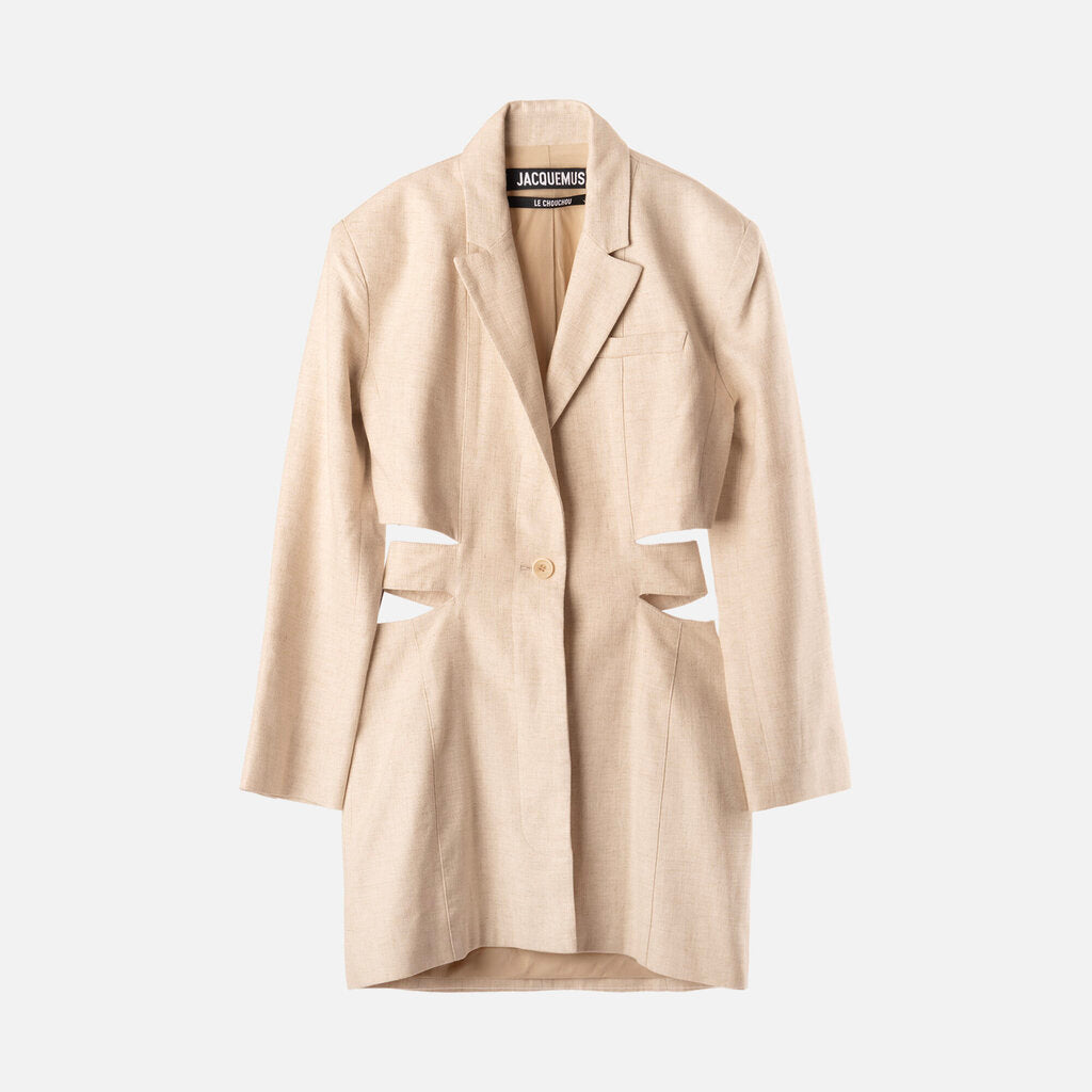 Jacquemus Beige Viscose/Linen Blazer Mini Dress