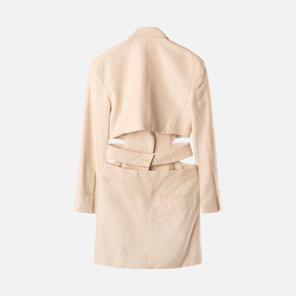 Jacquemus Beige Viscose/Linen Blazer Mini Dress