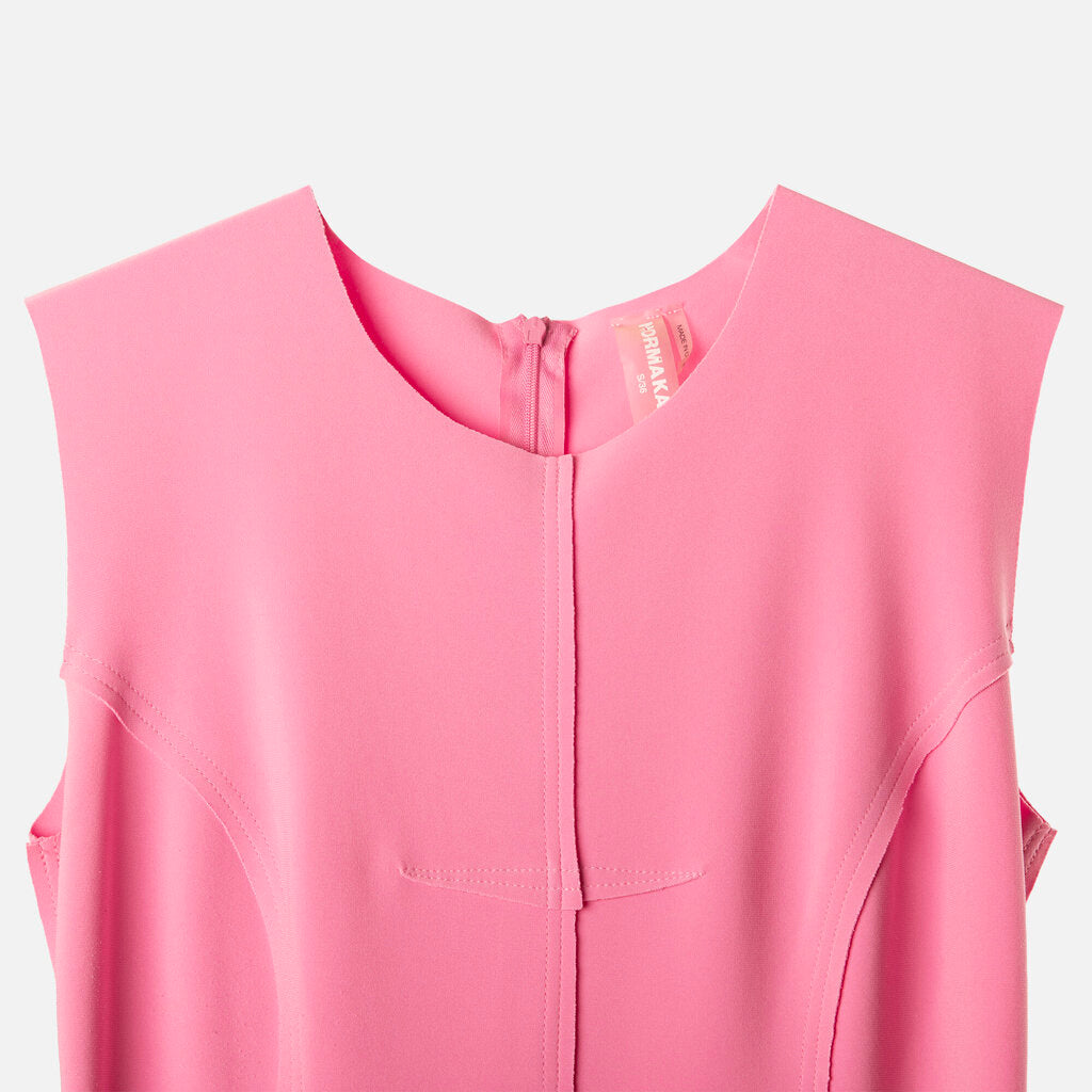 Norma Kamali Pink Poly Sleeveless Maxi Dress
