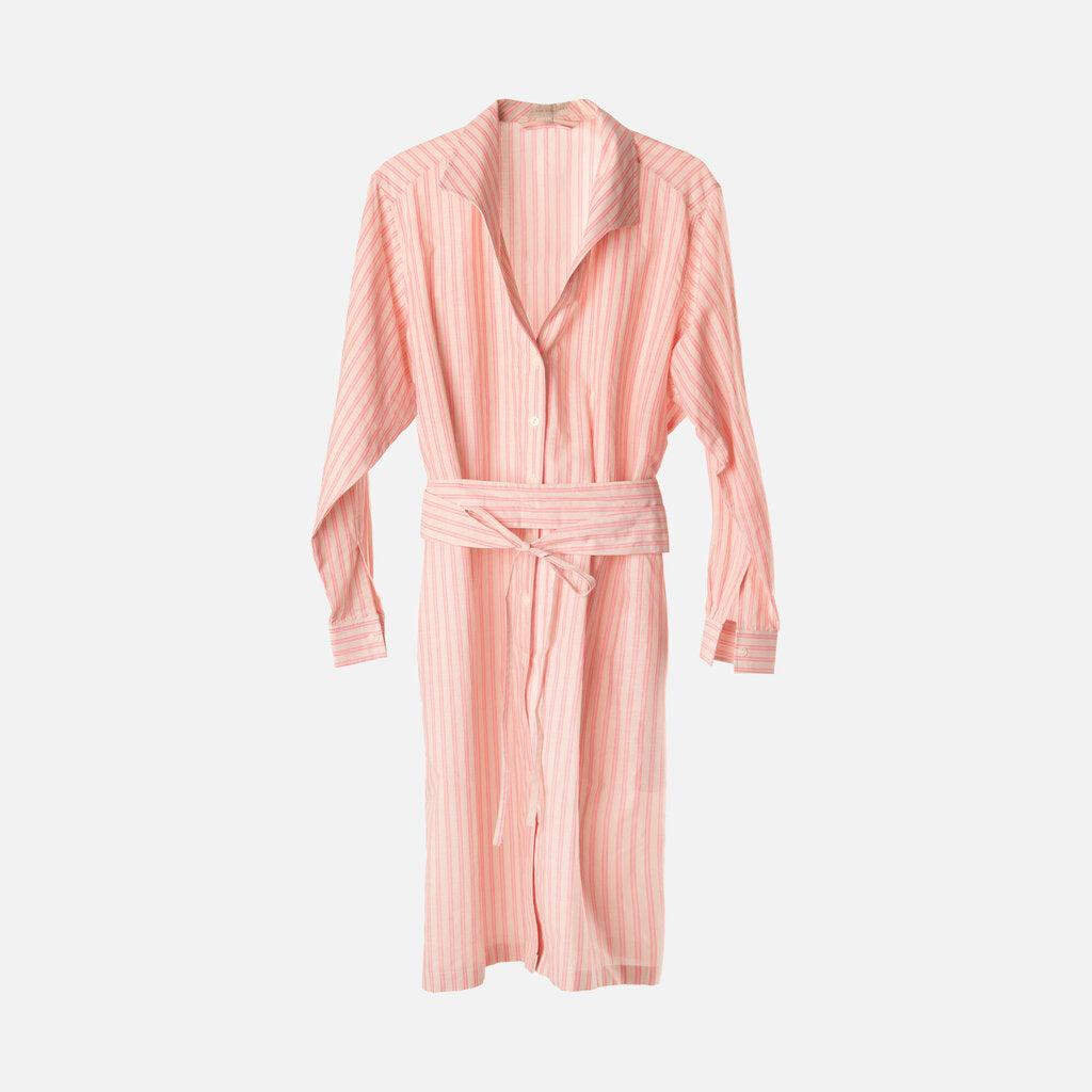 Sarah Alexandra Pink Cotton Striped Shirt Dress