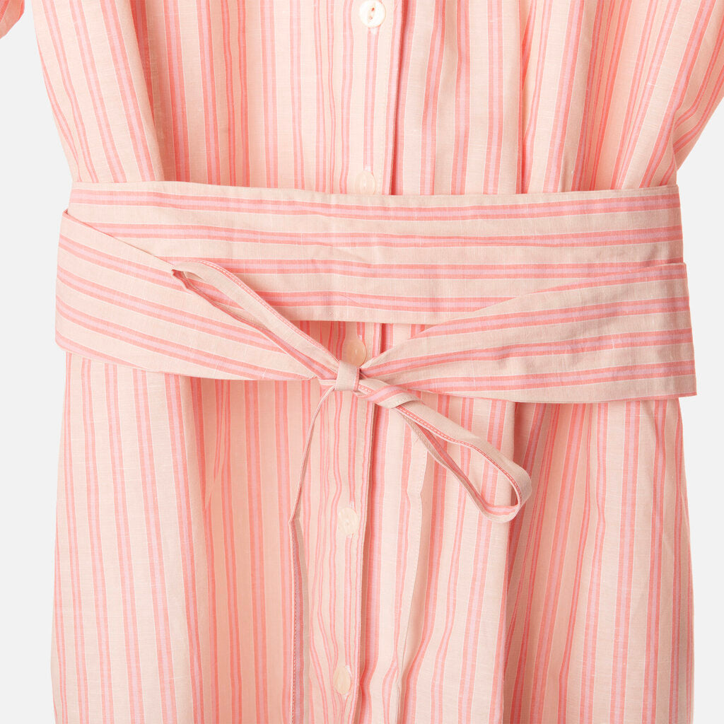 Sarah Alexandra Pink Cotton Striped Shirt Dress