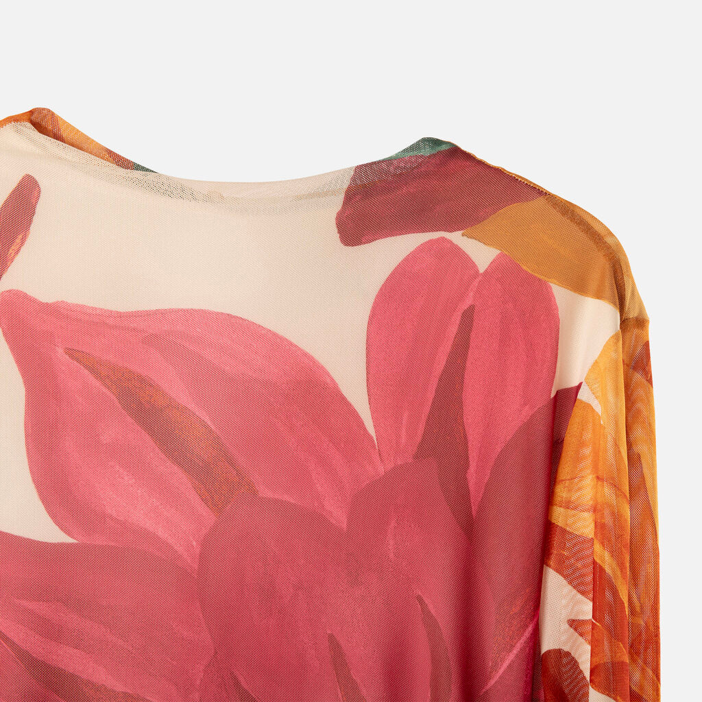 Farm Rio Multicolor Poly Floral Maxi LS Dress