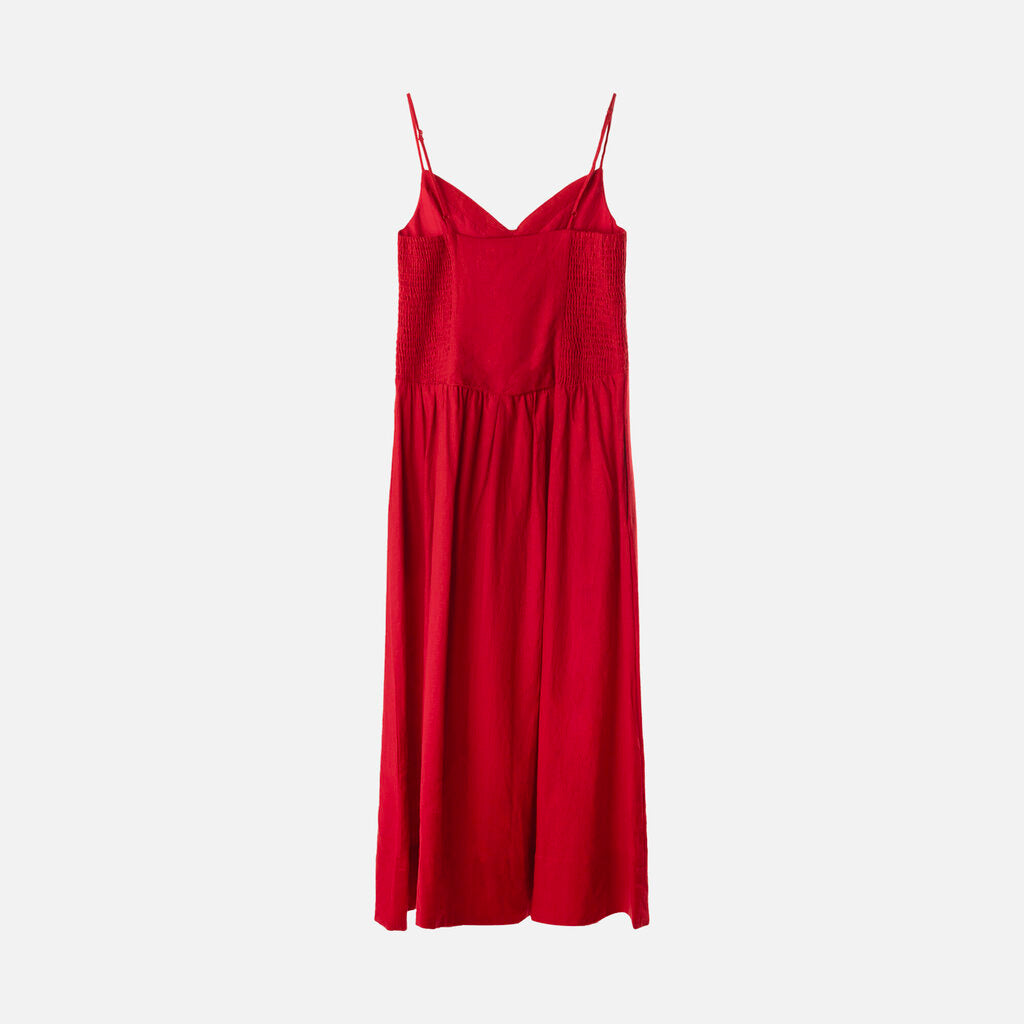 Christian Lacroix Red Linen Blend Midi Dress