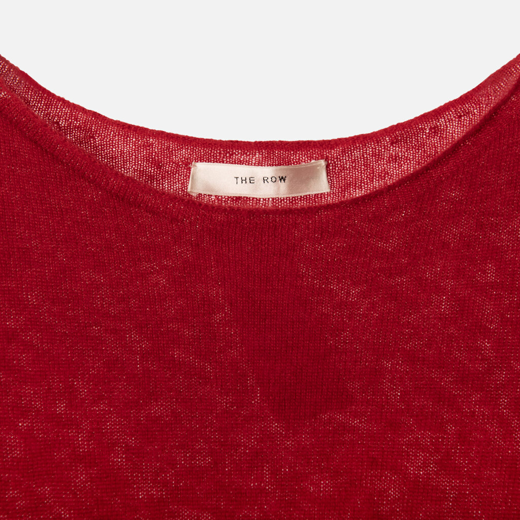 The Row Red Cashmere/Silk Tunic Sweater