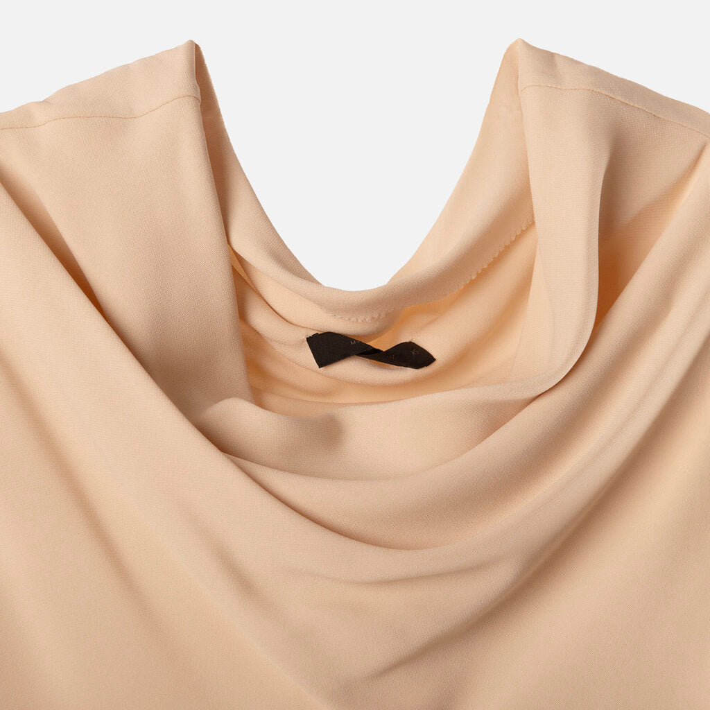 The Row Beige Viscose Cowl Neck Mini Dress