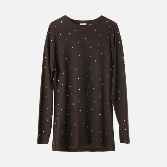 Miu Miu Black Crystal-Embellished Dress