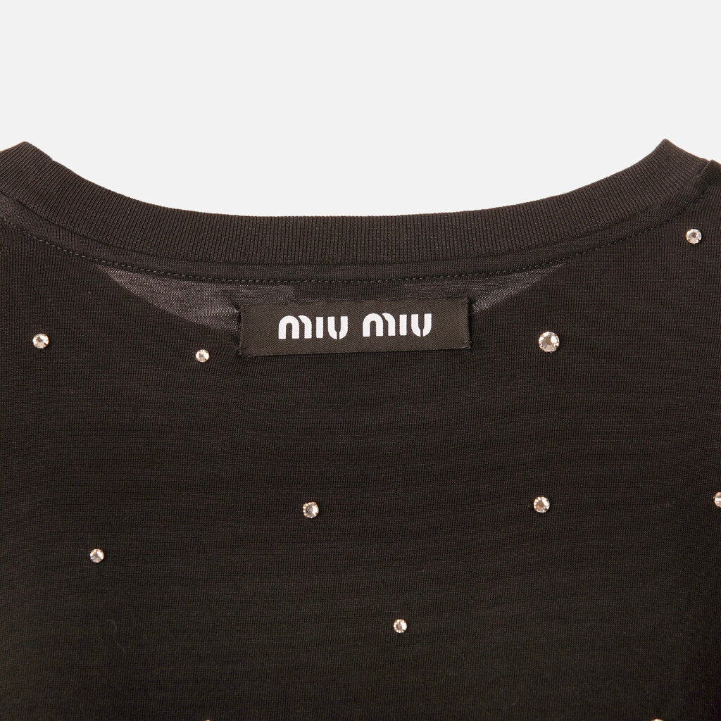 Miu Miu Black Crystal-Embellished Dress