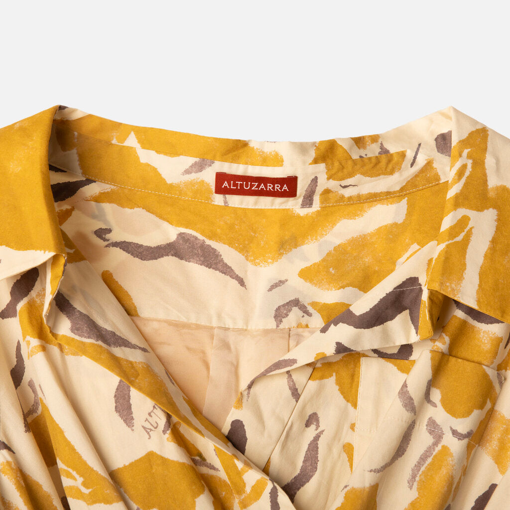 Altuzarra Yellow Cotton Pattern Maxi Dress