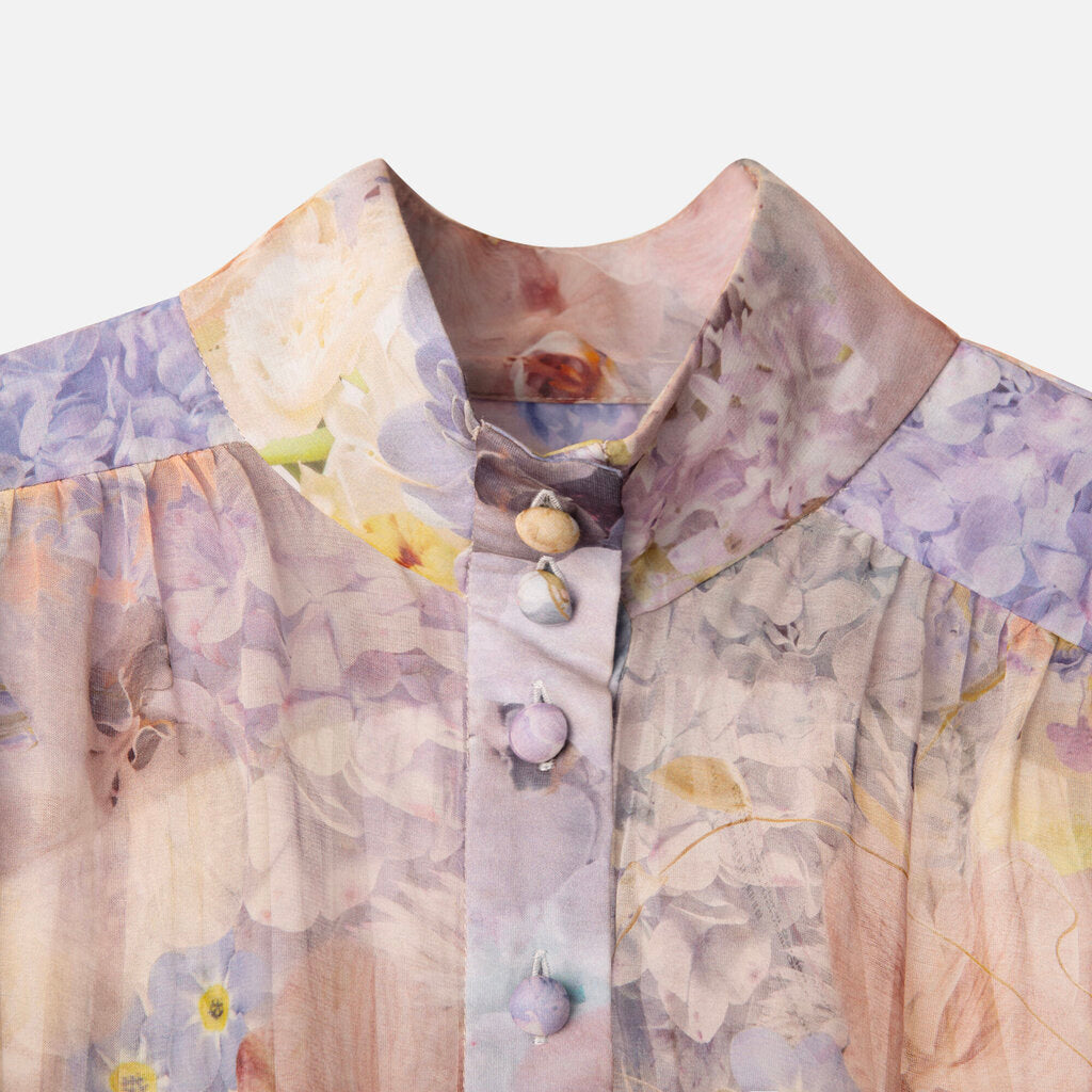 Zimmermann Floral Garden Button Up Cotton/Silk Dress