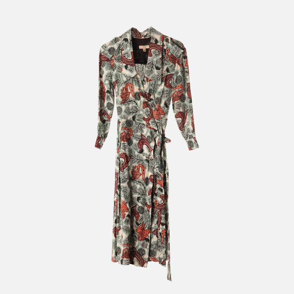 Burberry Mythical Creatures Silk Wrap Dress