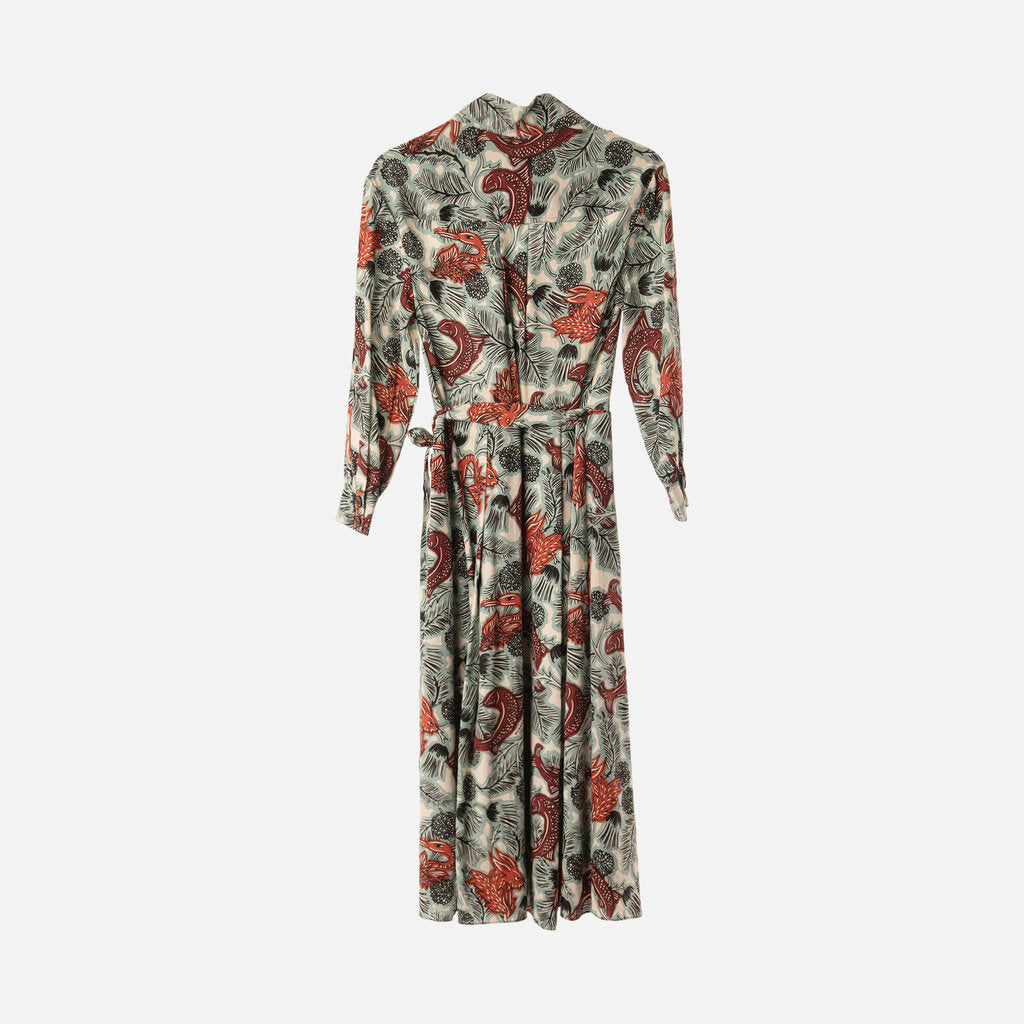 Burberry Mythical Creatures Silk Wrap Dress