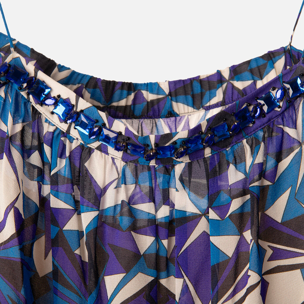 Emilio Pucci Multicolor Silk Geometric Print Dress