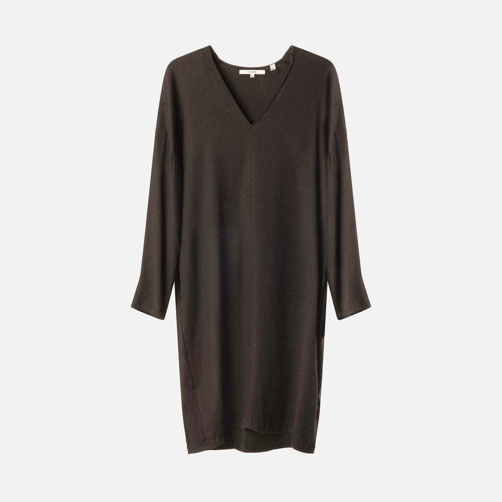 Vince Black Viscose V Neck Dress