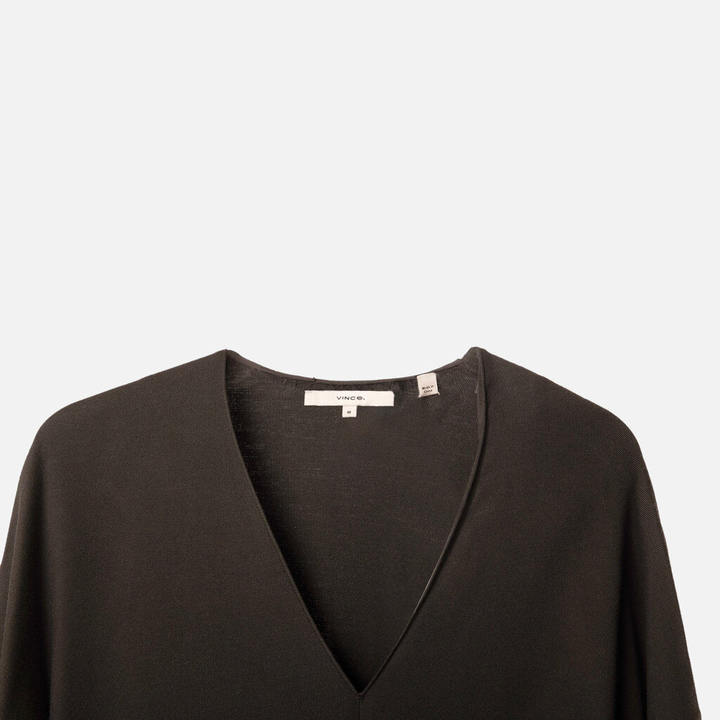 Vince Black Viscose V Neck Dress