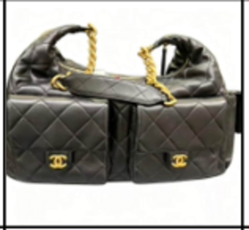 Black Quilted Cargo Pocket Shoulder Bag
