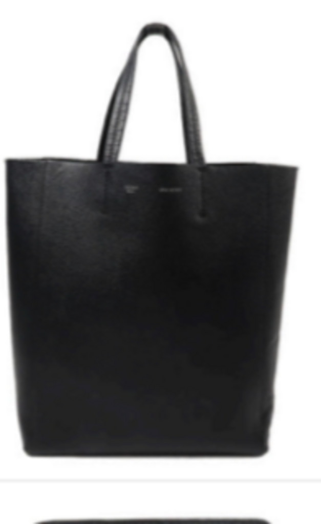 Black Leather Cabas Tote