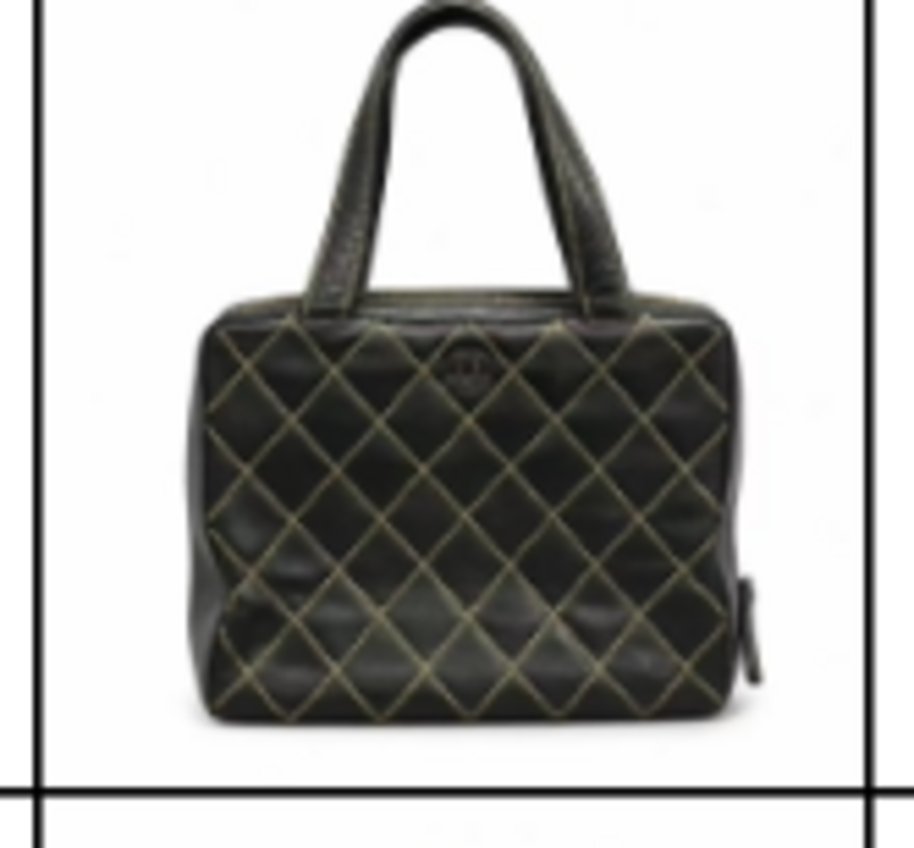 Black Whip Stitch Shoulder Bag
