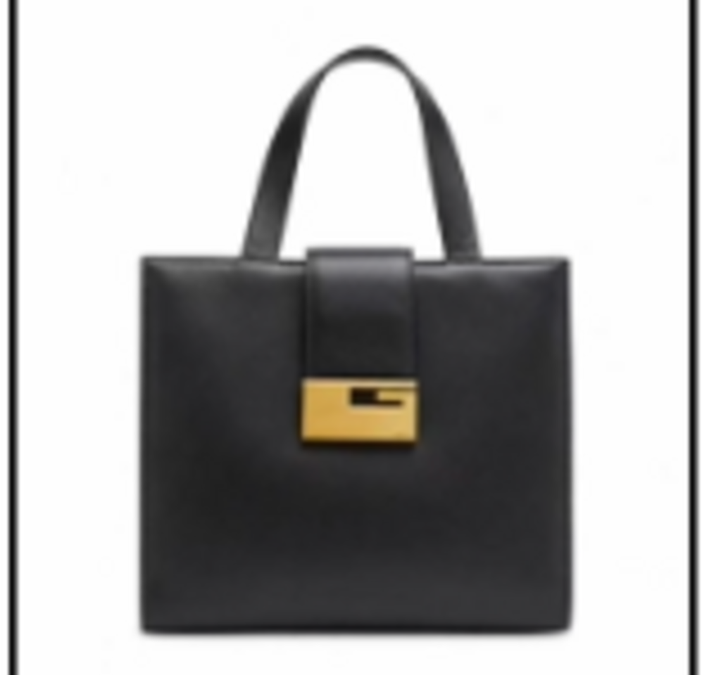 Black Leather Top Handle Bag