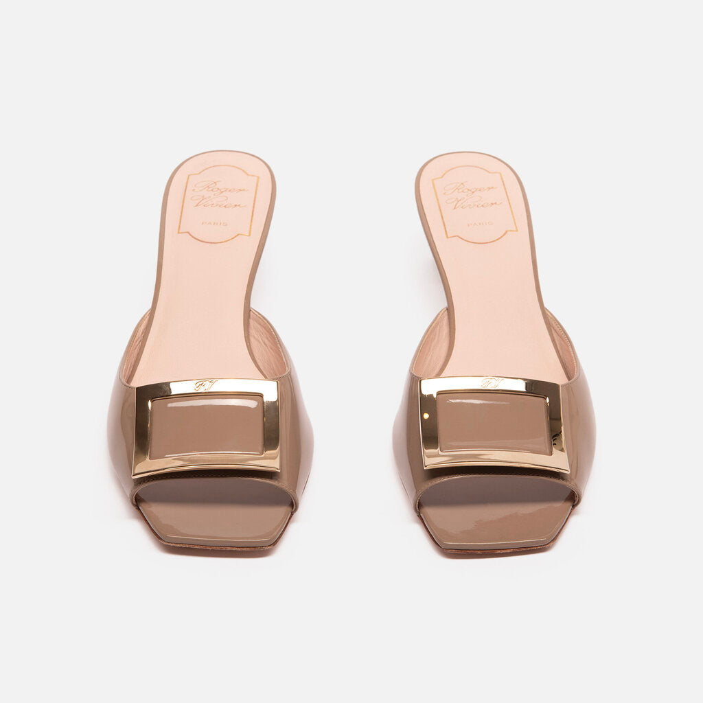 Roger Vivier Taupe Patent Leather Sandal