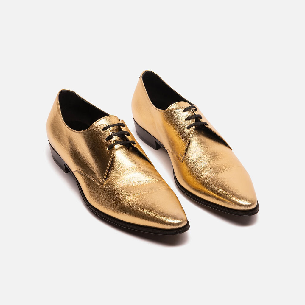 Celine Gold Leather Oxford