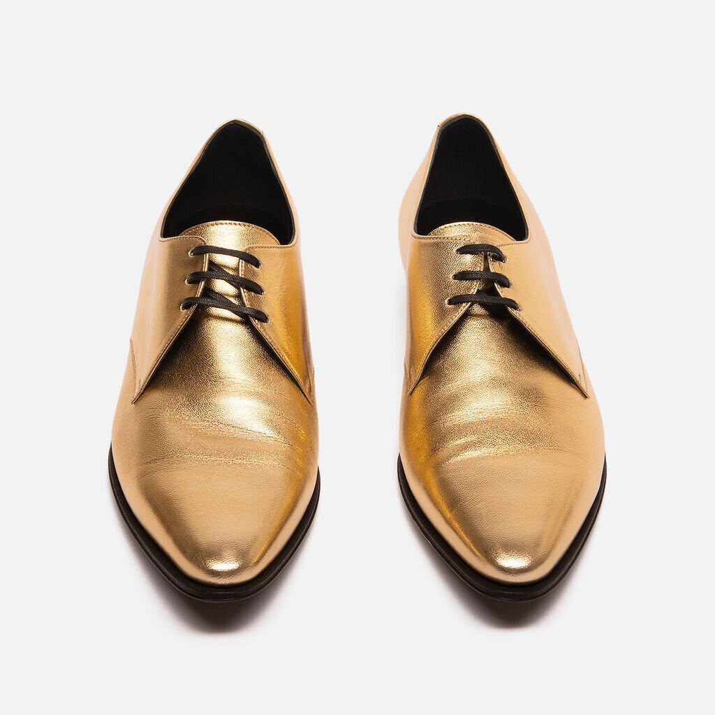 Celine Gold Leather Oxford