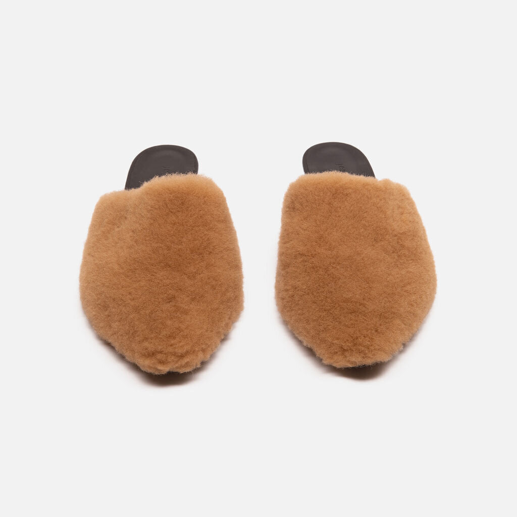 Jenni Kayne Camel Shearling Mules