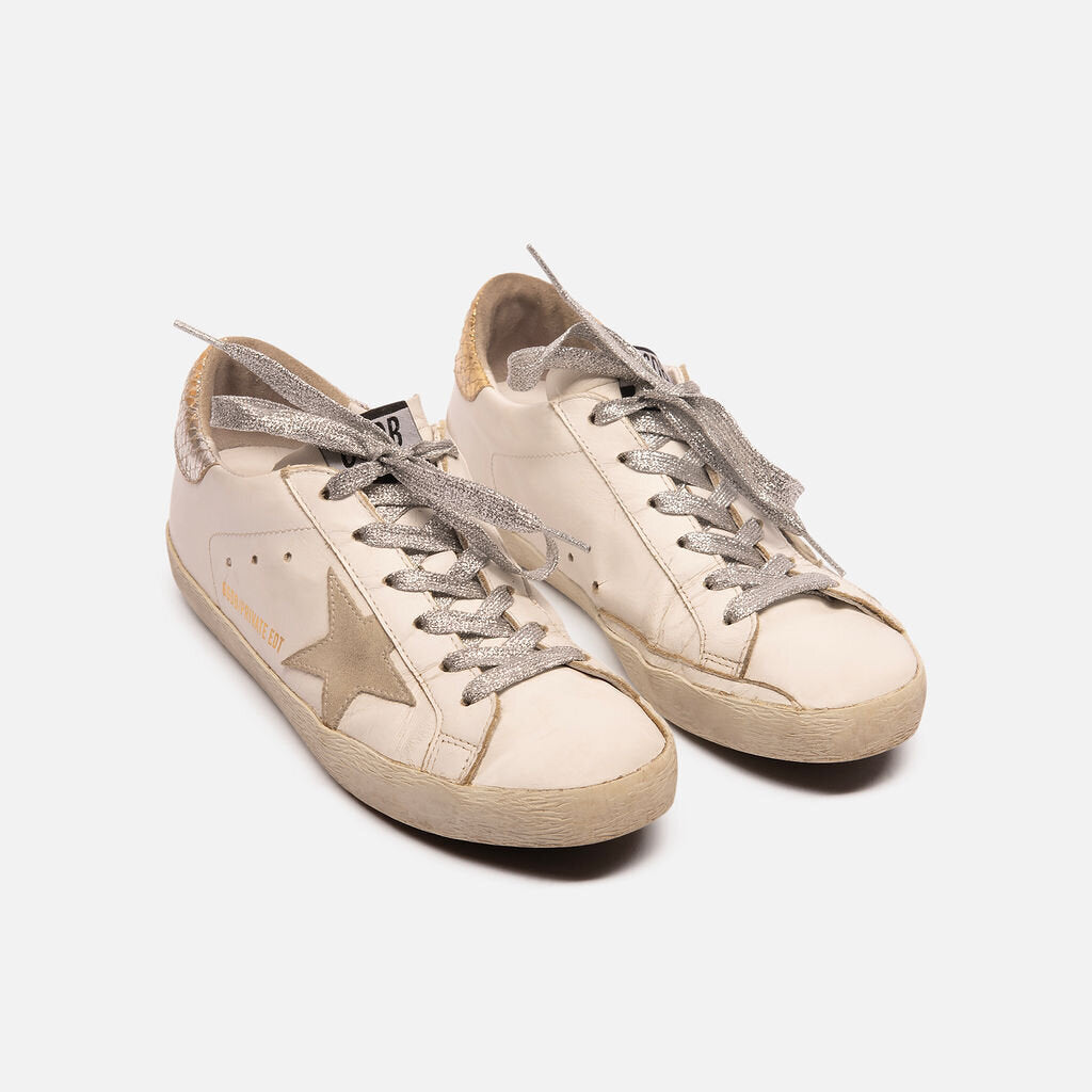 Golden Goose White/Silver Super Star Low Top