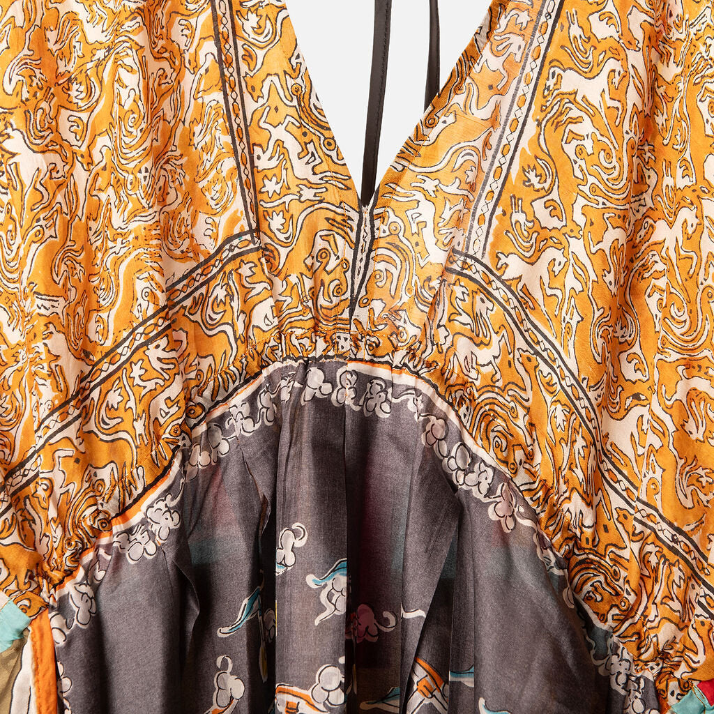 Morphew Collection Multicolor Printed Silk Dress