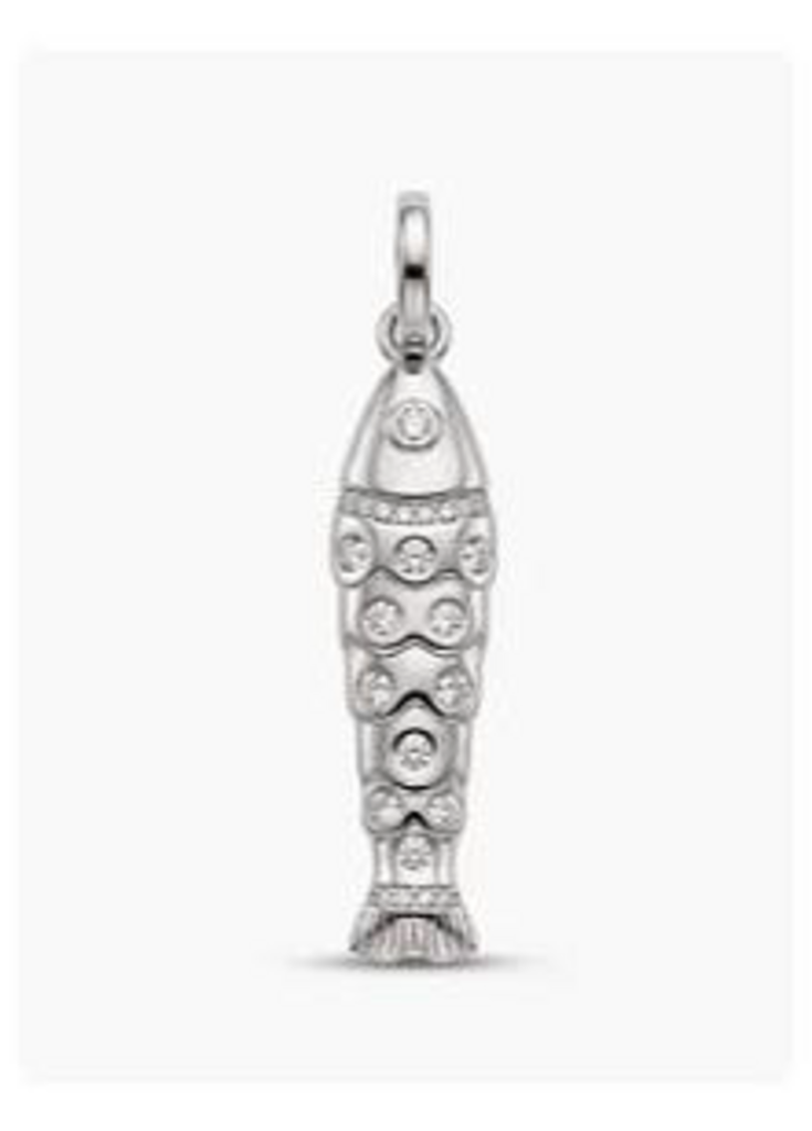 DAINTY ROPE CATCHER W. Fish Charm NECKLACE WG
