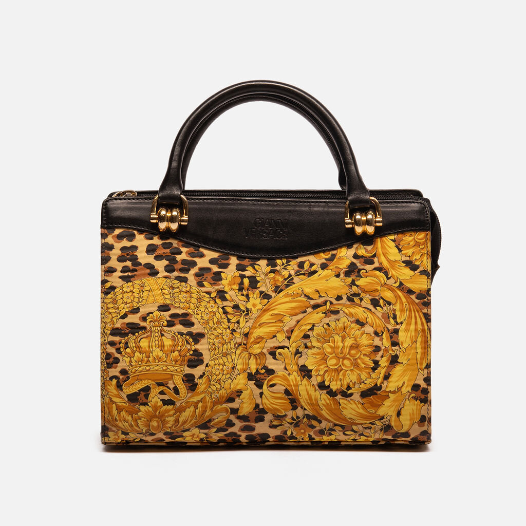 Versace Barouque Vintage Leopard Print Bag