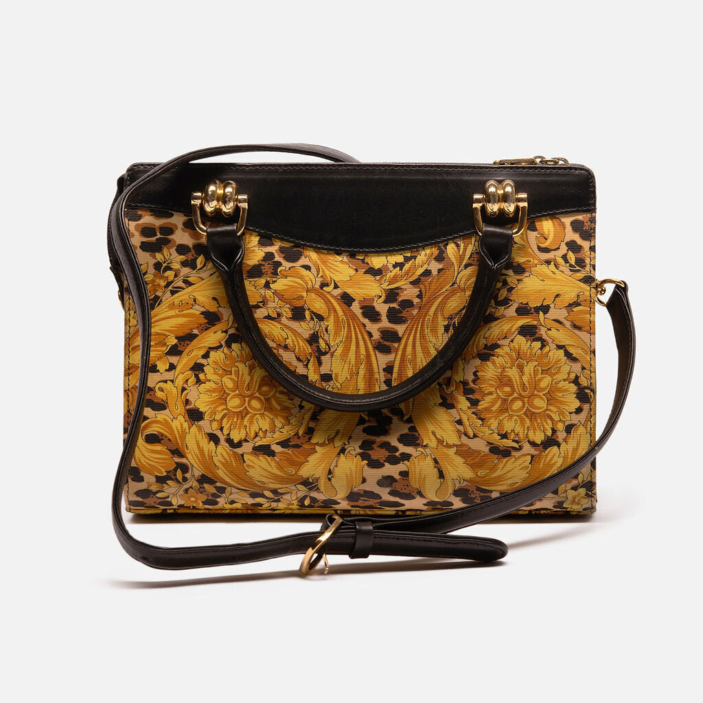 Versace Barouque Vintage Leopard Print Bag