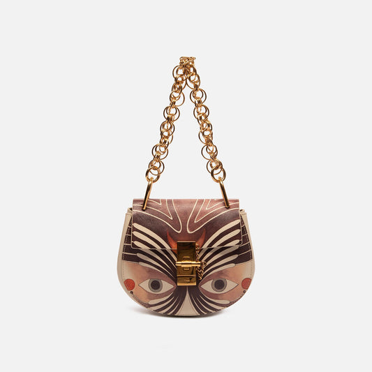 Chloe Multi Print Leather Mini Bijoue Eyes Crossbody