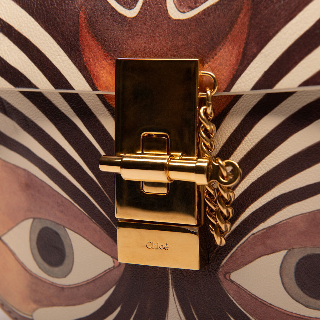 Chloe Multi Print Leather Mini Bijoue Eyes Crossbody