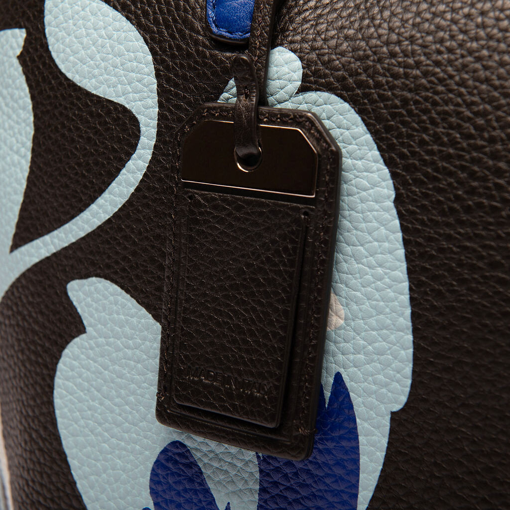 Tod's Black Leather Blue Handle Tote