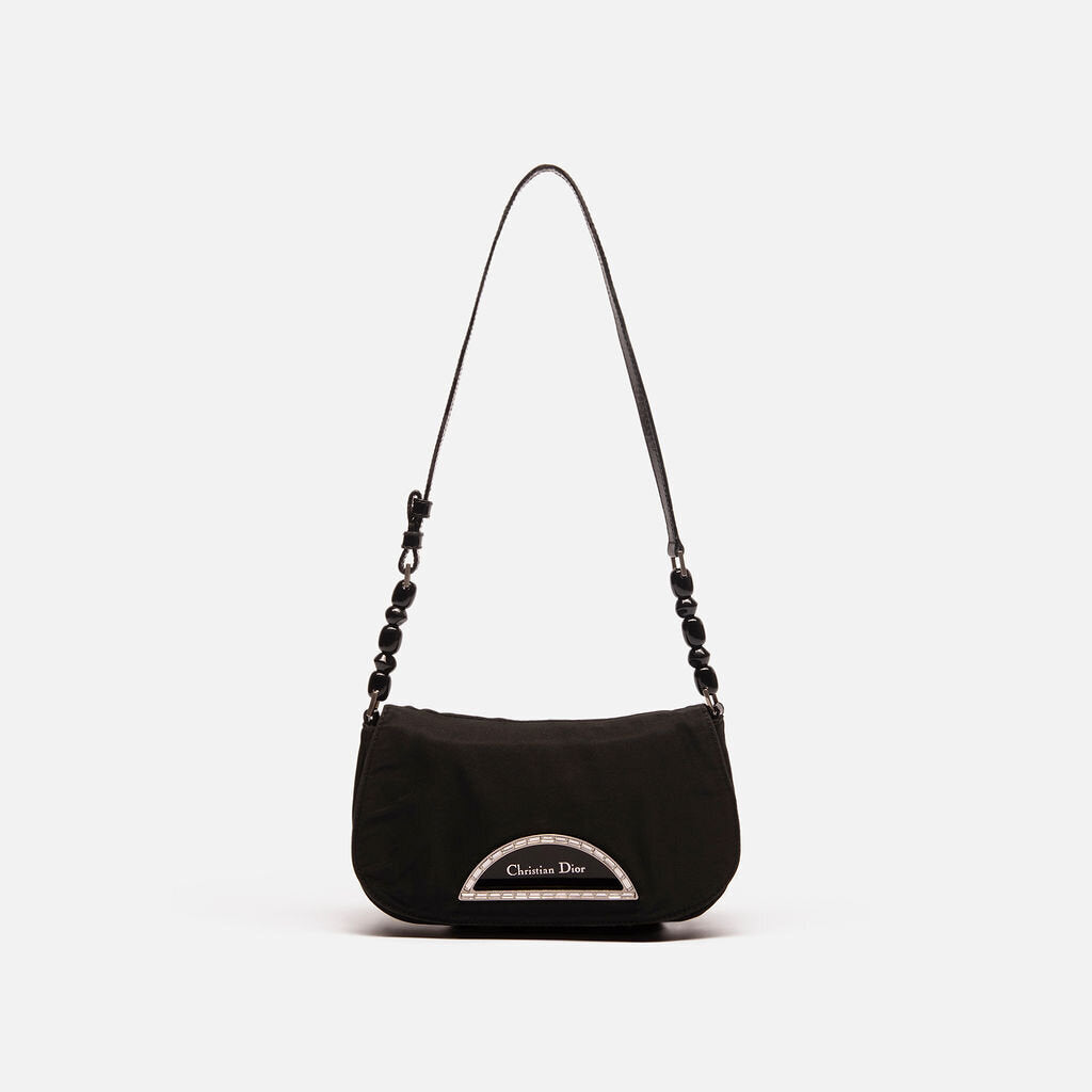 Dior Black Malis Pearl Shoulder Bag