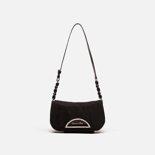 Dior Black Malis Pearl Shoulder Bag